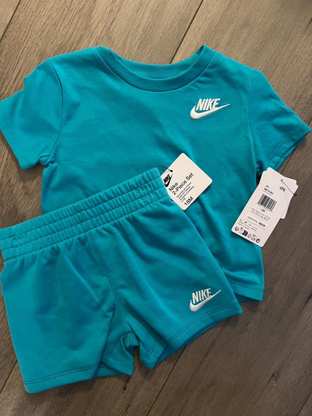 Nike Kids Teal Two-Piece Shorts Set